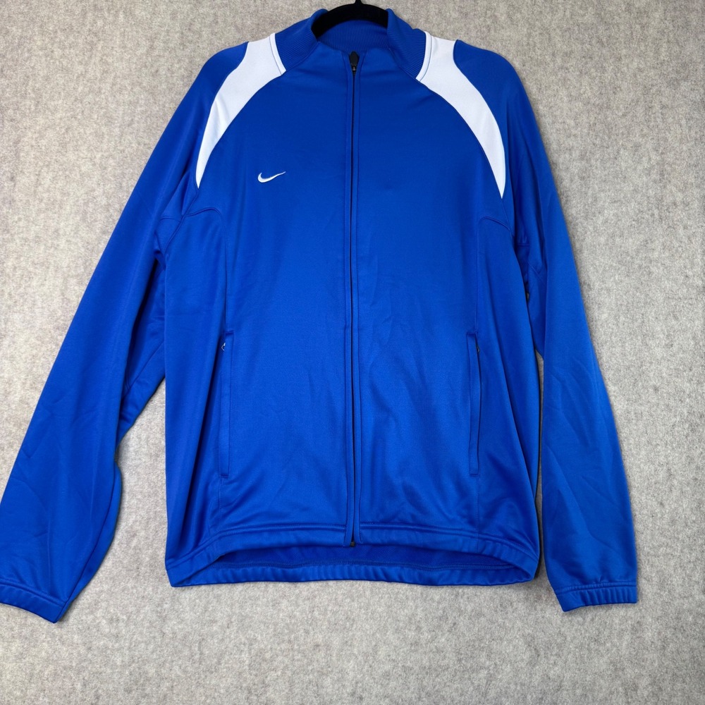 Deadstock NWT Vintage Nike Fit Dry Track Jacket Full Zip Mens M Royal Blue